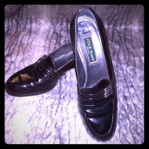 EUC Cole Haan Brown Leather Oxford Heeled Loafers